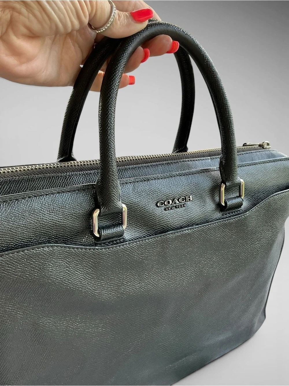 Coach Beckett Structured Brief F72988 Black Leather Laptop Briefcase